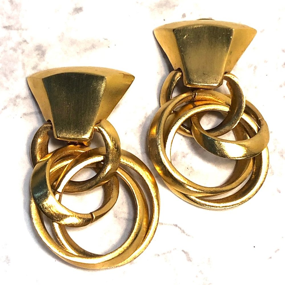 Clara Studio Gold Tone Drop Clip Earring